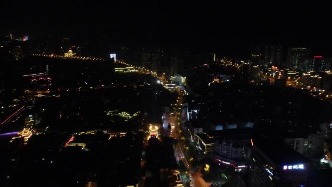 湖南吉首城市夜景航拍