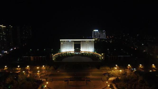 湖南吉首市政府夜景航拍
