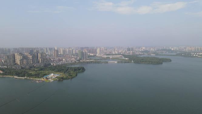 湖南岳阳南湖公园航拍
