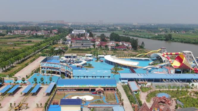 湖南岳阳洞庭湖游乐场航拍