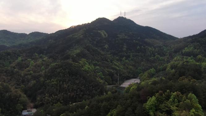 航拍山川日落晚霞夕阳