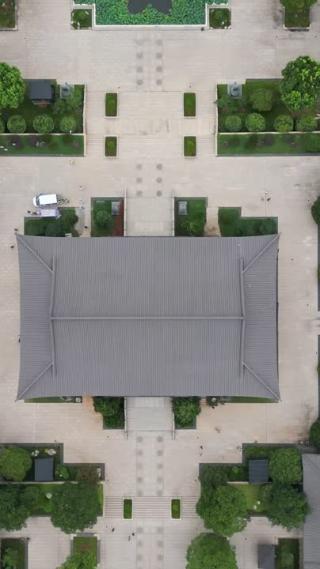 航拍江西九江东林大佛寺庙