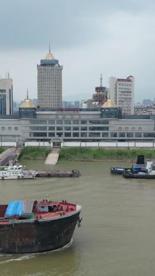 航拍江西九江港