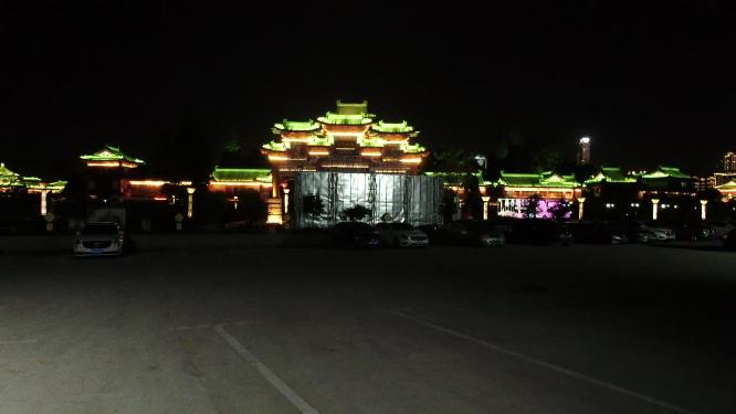 航拍江西南昌滕王阁夜景灯光