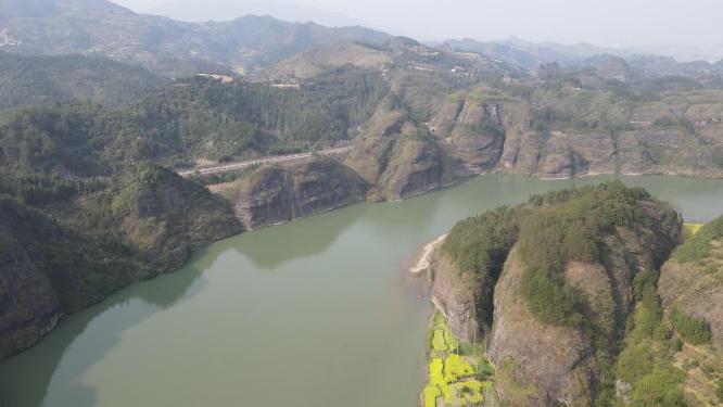 航拍湖南思蒙国家湿地公园