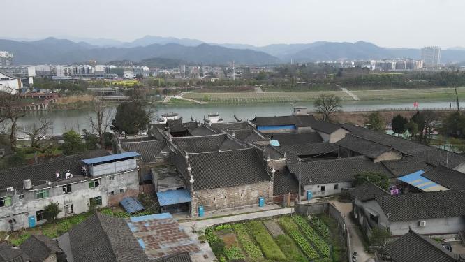 航拍湖南荆坪古村