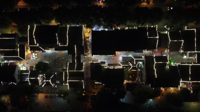 湖南岳阳岳阳楼汴河街夜景航拍