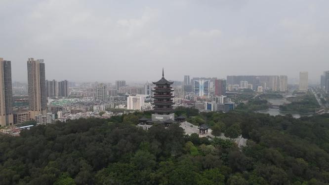 佛山魁星阁古建筑地标航拍