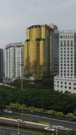 南宁城市高楼竖屏航拍