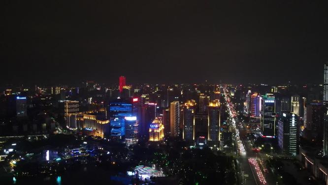 广西南宁夜景灯光航拍