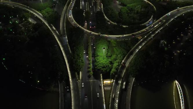广西南宁夜景灯光航拍