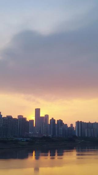 广西桂林城市日落晚霞夕阳