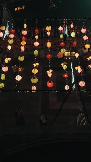 广西桂林阳朔夜景灯光航拍