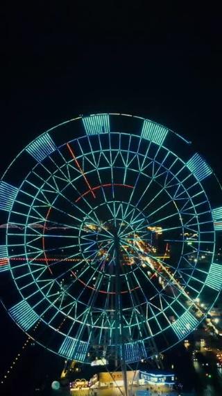 江西南昌之眼摩天轮夜景竖屏航拍