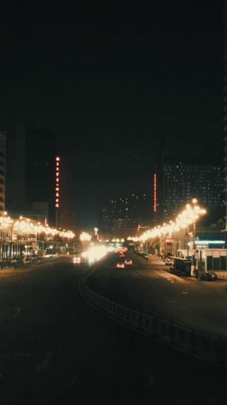 江西南昌城市夜景交通竖屏航拍