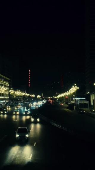 江西南昌城市夜景交通竖屏航拍