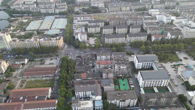 浙江绍兴老城区城市建设航拍