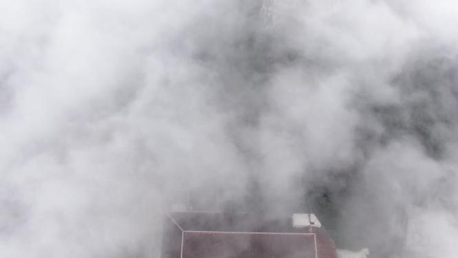湖南南岳衡山迷雾缭绕航拍