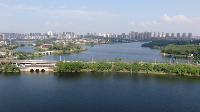 湖南岳阳南湖大桥航拍