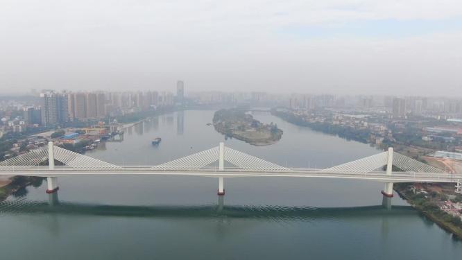 湖南衡阳湘江大桥航拍