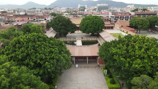 福建泉州文庙古建筑航拍