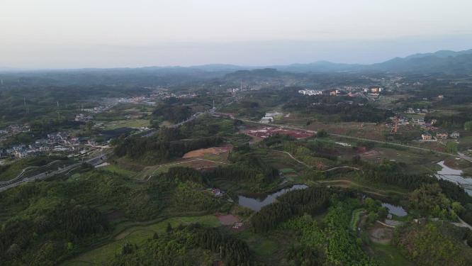 航拍丘陵山川农业种植农田