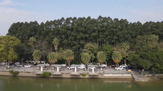 航拍东莞万江公园