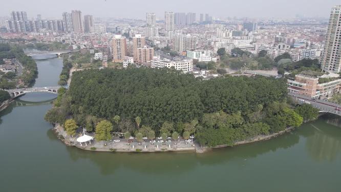 航拍东莞万江公园