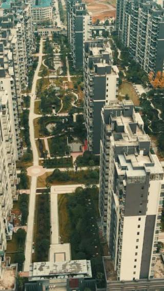 航拍城市住宅小区