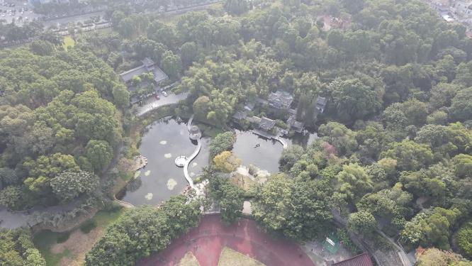 航拍广西南宁人民公园