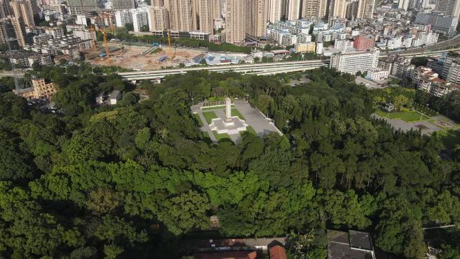 航拍广西南宁人民公园