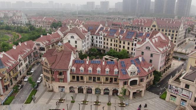 航拍江西南昌卢塞恩小镇网红打卡地