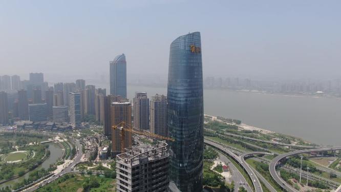 航拍江西南昌新力中心地标建筑