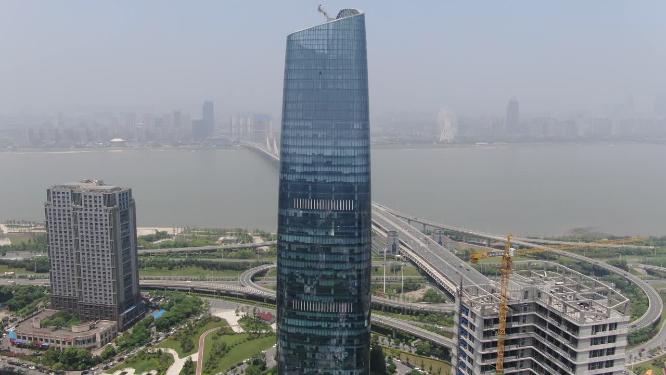 航拍江西南昌新力中心地标建筑