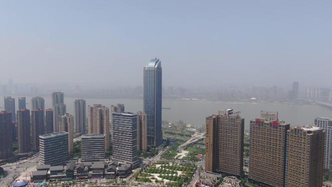 航拍江西南昌新力中心地标建筑