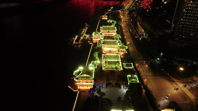 航拍江西南昌滕王阁5A景区夜景