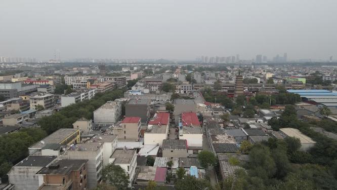 航拍河北正定燕赵南大街