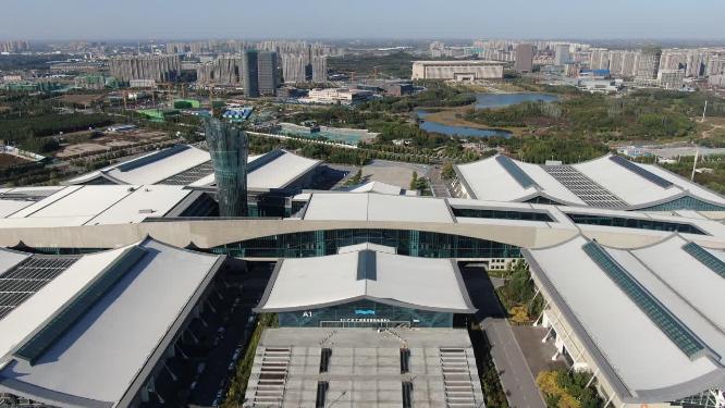 航拍河北石家庄国际会展中心