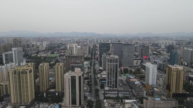 航拍河北石家庄城市建设