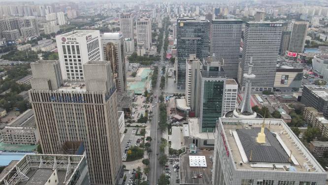 航拍河北石家庄城市建设