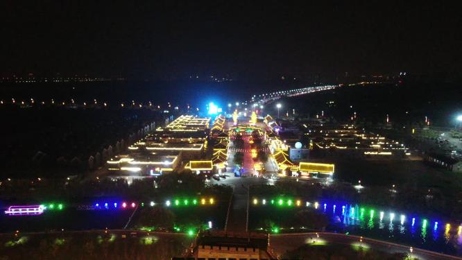 航拍河北石家庄正定古城