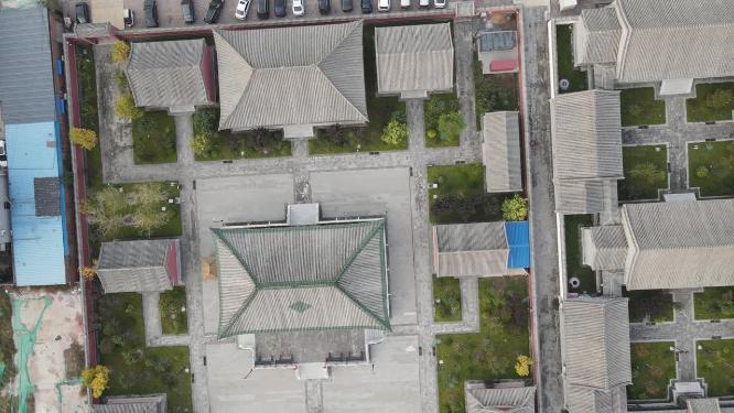 航拍河北石家庄正定古城正定府文庙
