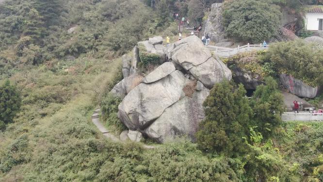 航拍湖南南岳衡山观音石