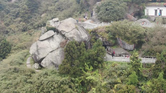 航拍湖南南岳衡山观音石