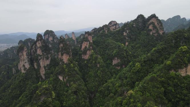 航拍湖南张家界雄伟壮观山川