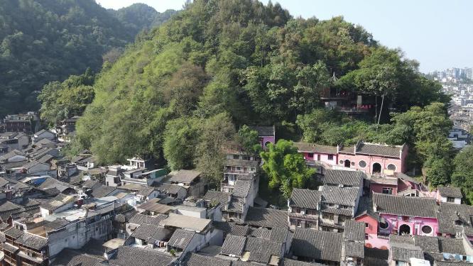 航拍湖南湘西凤凰古城