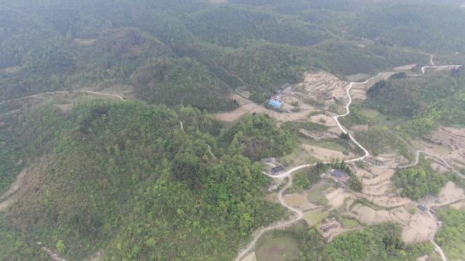 航拍湖南张家界高山山川农业种植