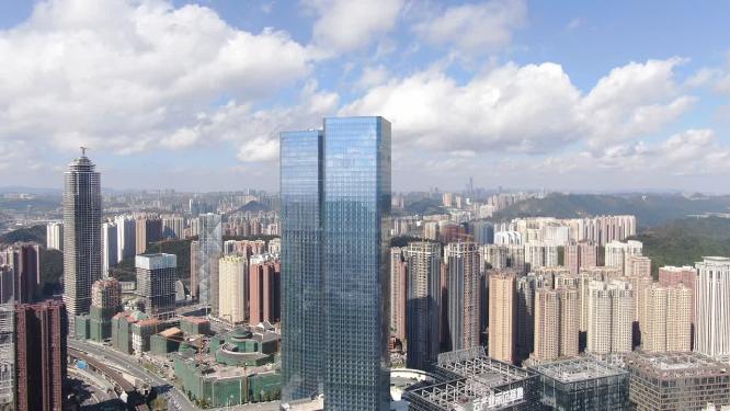 贵州贵阳花果园双子塔航拍