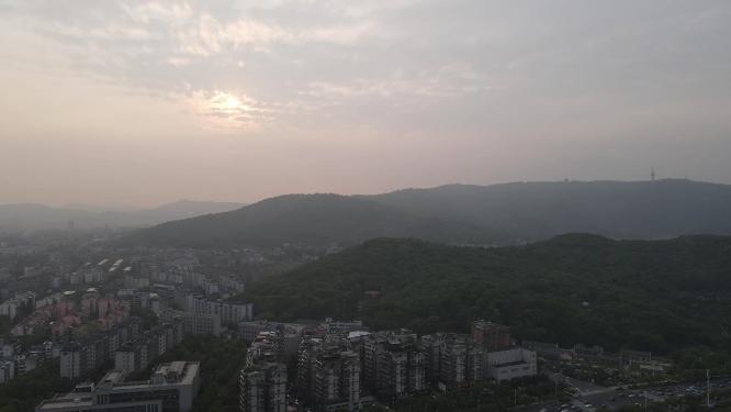 湖南长沙岳麓山日落晚霞夕阳