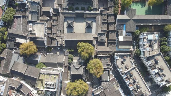 俯拍南京老门东古建筑
